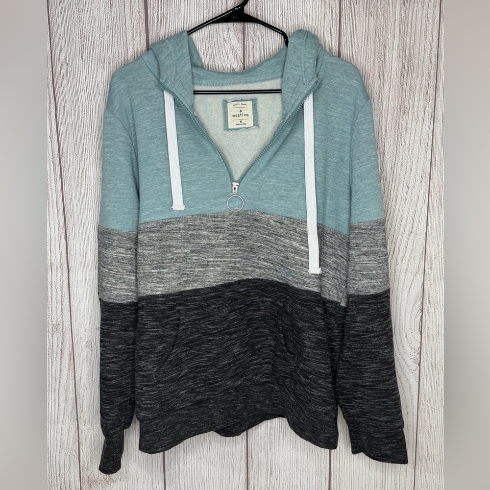 Colorblock Half Zip Hoodie Sweatshirt